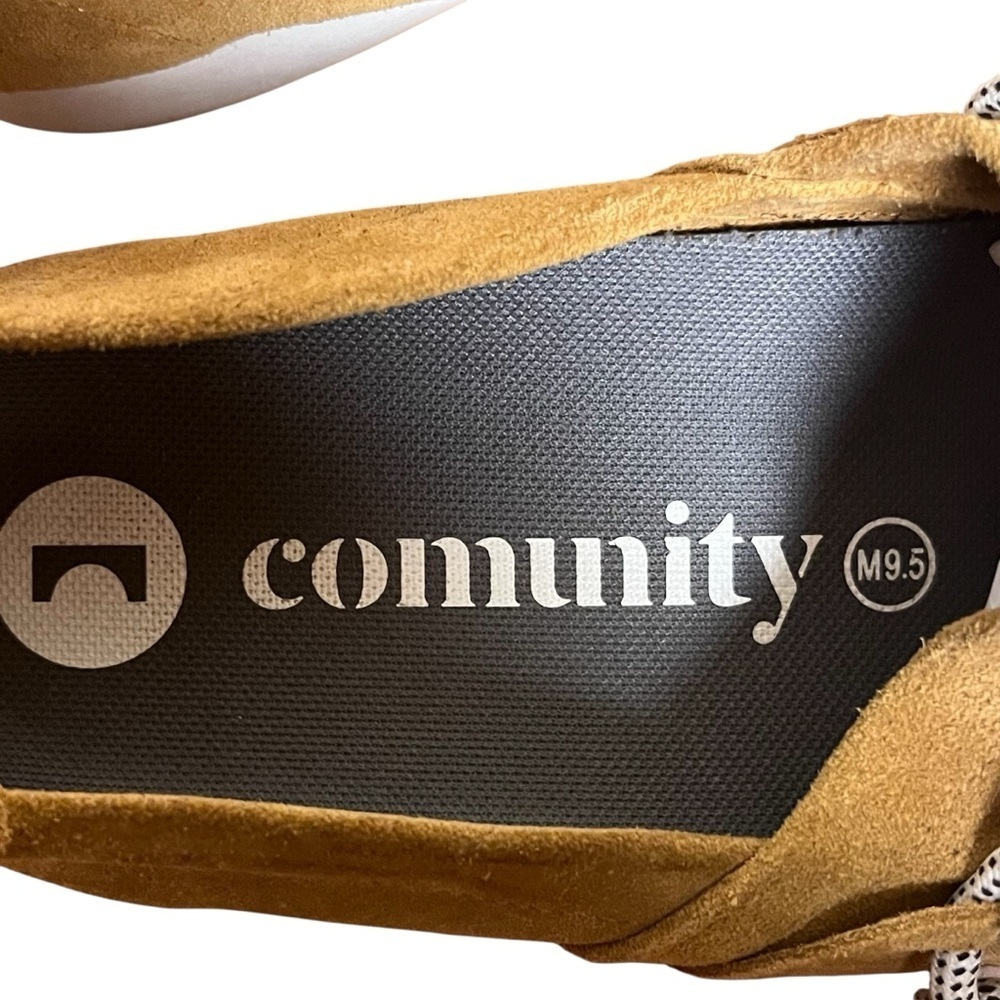COMUNITYmade Tan Suede Leather Slip-On Comfort Artisan Sneakers Slipper Size 9.5 - Picture 13 of 15
